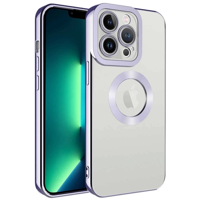 Apple iPhone 13 Pro Kılıf Kamera Korumalı Logo Gösteren Zore Omega Kapak