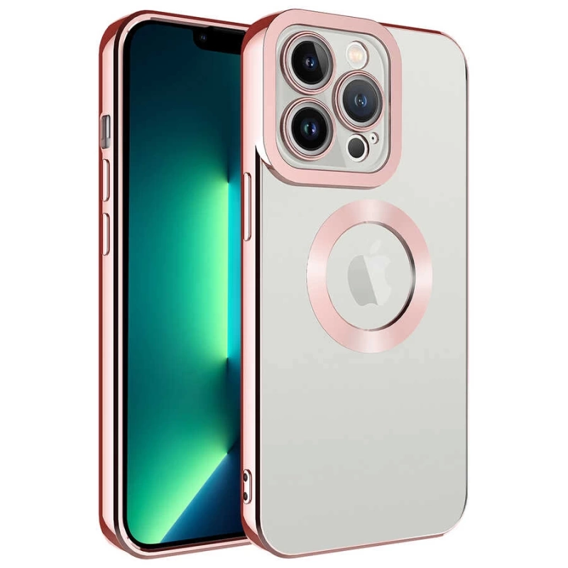 Apple iPhone 13 Pro Kılıf Kamera Korumalı Logo Gösteren Zore Omega Kapak