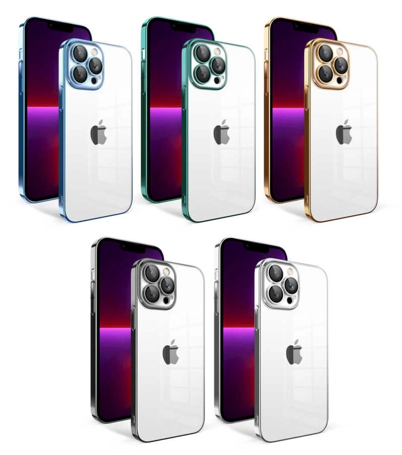 Apple iPhone 13 Pro Kılıf Kamera Korumalı Renkli Çerçeveli Zore Garaj Kapak