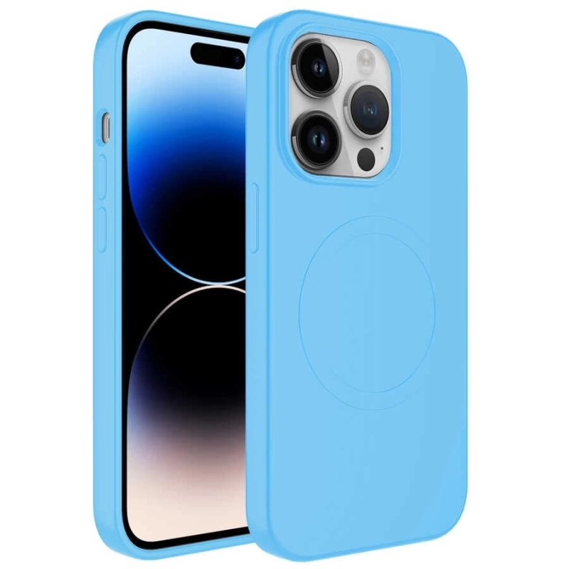 Apple iPhone 13 Pro Kılıf M-safe Wireless Şarj Özellikli Pastel Renk Silikon Zore Plas Kapak