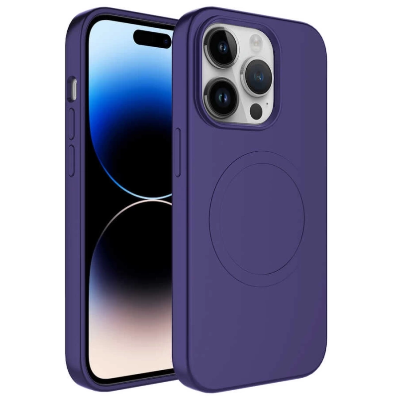 Apple iPhone 13 Pro Kılıf M-safe Wireless Şarj Özellikli Pastel Renk Silikon Zore Plas Kapak
