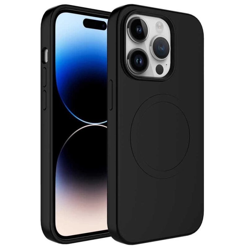 Apple iPhone 13 Pro Kılıf M-safe Wireless Şarj Özellikli Pastel Renk Silikon Zore Plas Kapak