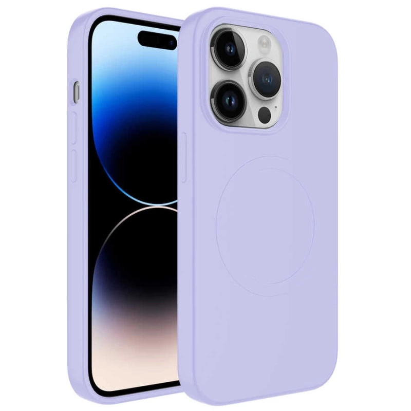 Apple iPhone 13 Pro Kılıf M-safe Wireless Şarj Özellikli Pastel Renk Silikon Zore Plas Kapak