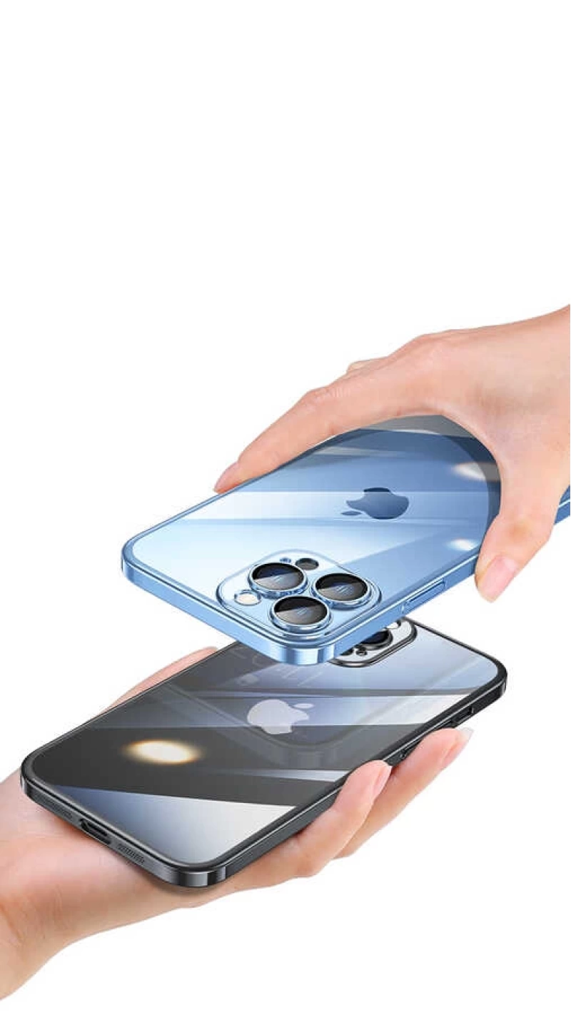 Apple iPhone 13 Pro Kılıf Sert PC Renkli Çerçeveli Zore Riksos Kapak