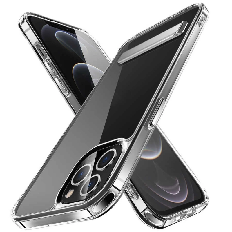 Apple iPhone 13 Pro Kılıf Standlı Şeffaf Silikon Zore L-Stand Kapak