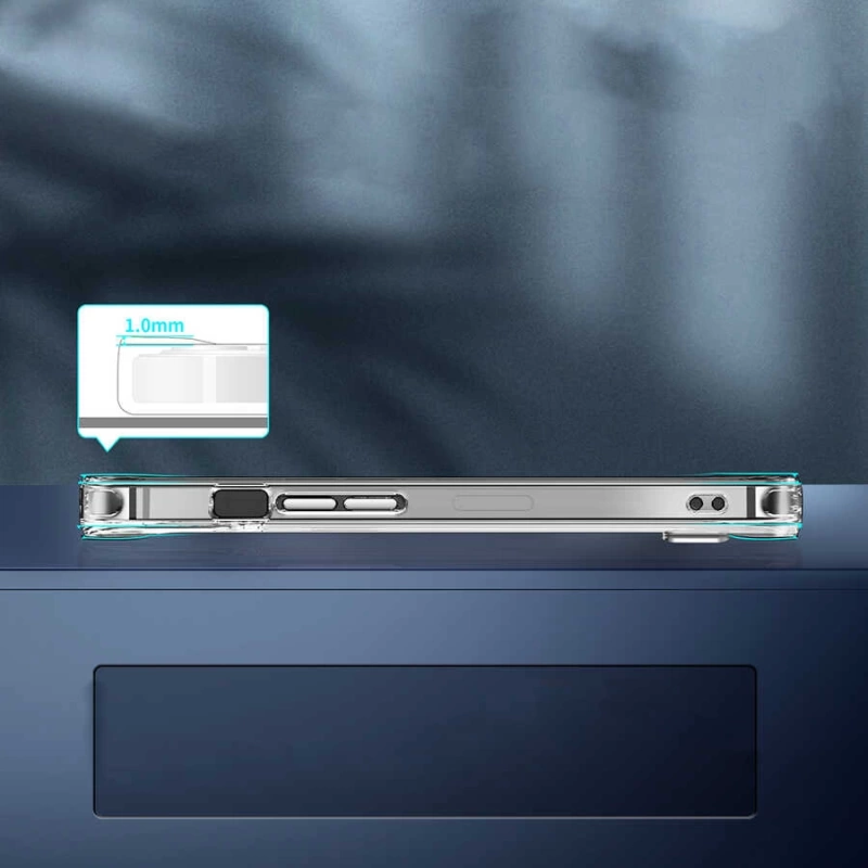 Apple iPhone 13 Pro Kılıf Standlı Şeffaf Silikon Zore L-Stand Kapak
