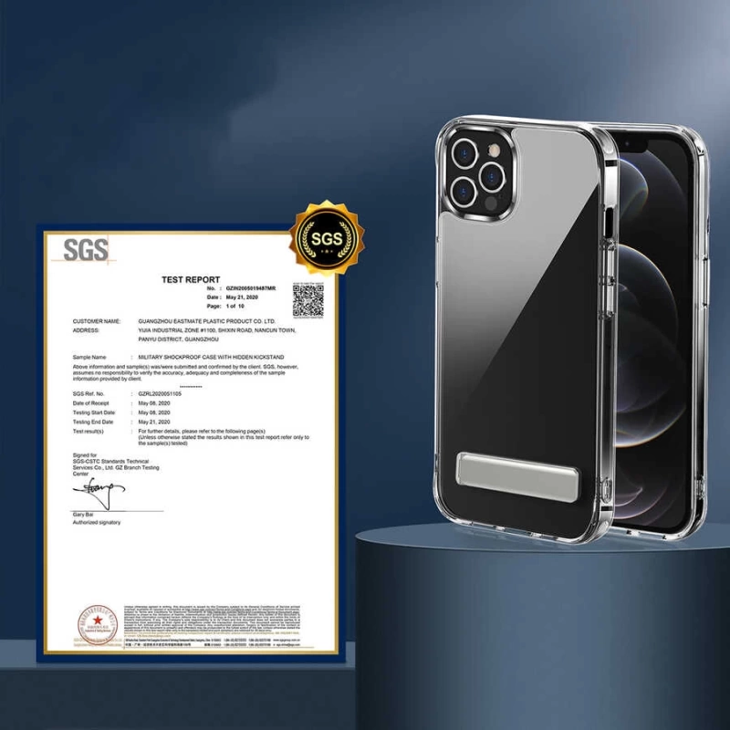 Apple iPhone 13 Pro Kılıf Standlı Şeffaf Silikon Zore L-Stand Kapak
