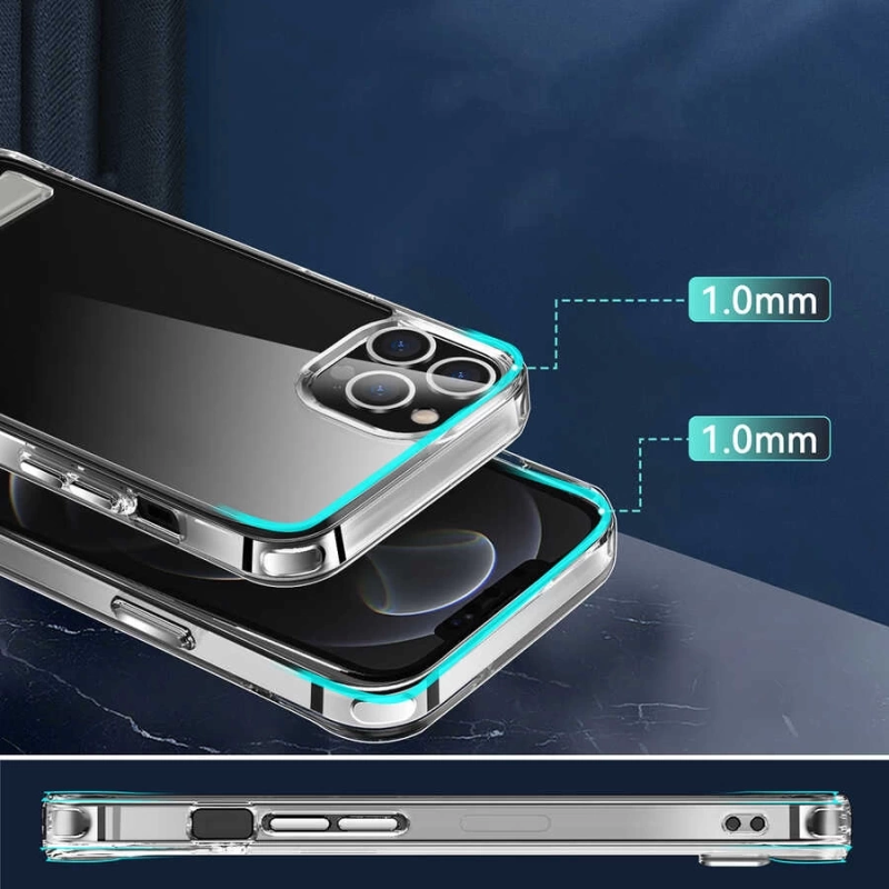Apple iPhone 13 Pro Kılıf Standlı Şeffaf Silikon Zore L-Stand Kapak