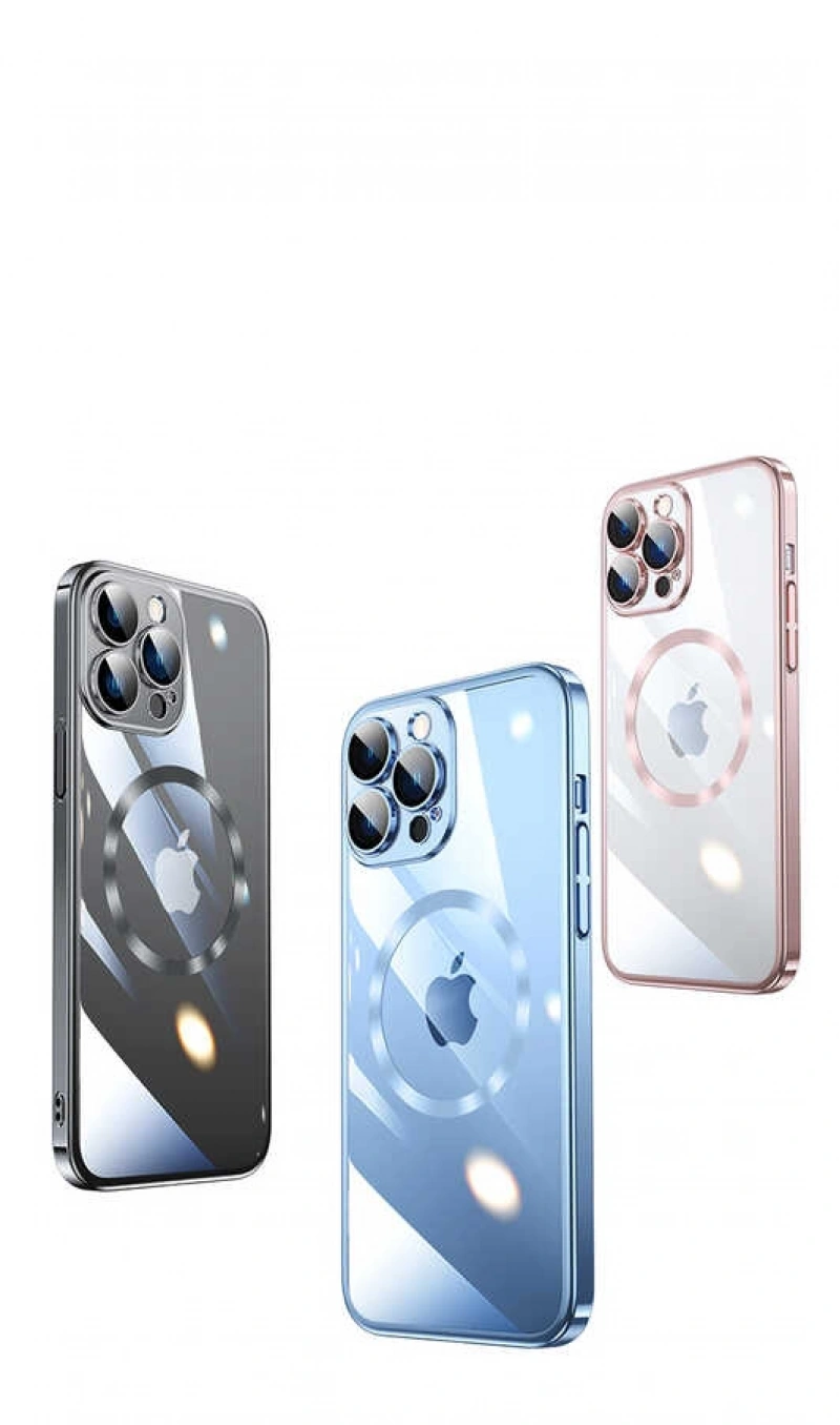 Apple iPhone 13 Pro Kılıf Wireless Şarj Özellikli Sert PC Zore Riksos M-safe Kapak