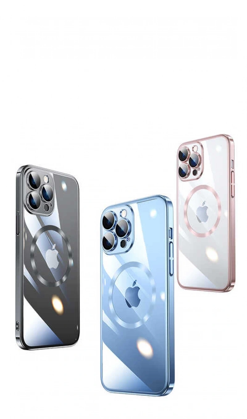 Apple iPhone 13 Pro Kılıf Wireless Şarj Özellikli Sert PC Zore Riksos M-safe Kapak