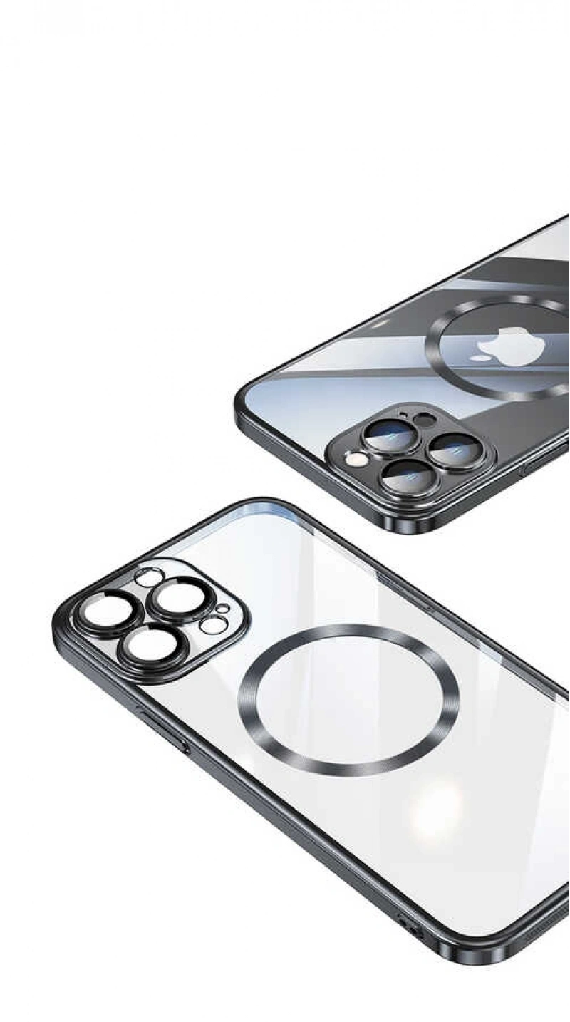 Apple iPhone 13 Pro Kılıf Wireless Şarj Özellikli Sert PC Zore Riksos M-safe Kapak