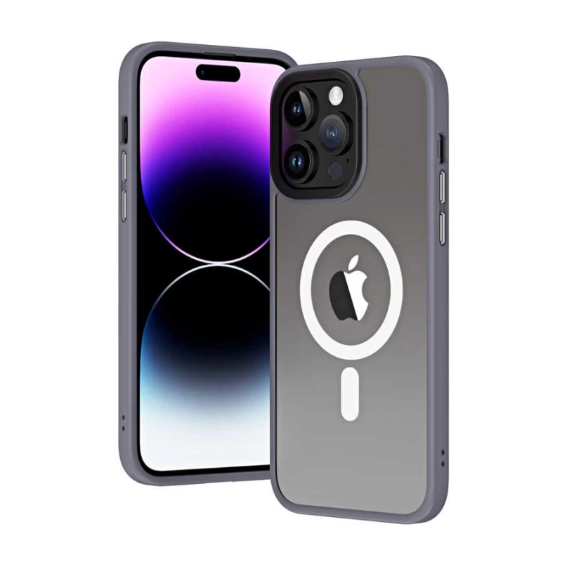 Apple iPhone 13 Pro Kılıf Wireless Şarj Özellikli Zore Hibrit M-safe Kapak