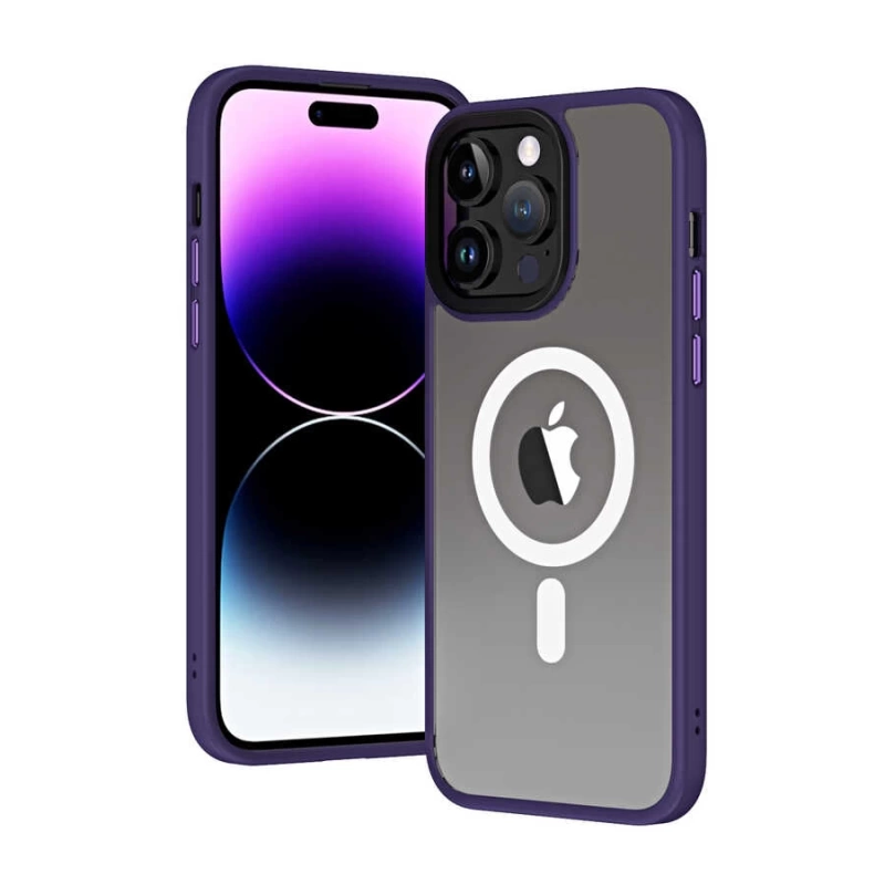 Apple iPhone 13 Pro Kılıf Wireless Şarj Özellikli Zore Hibrit M-safe Kapak