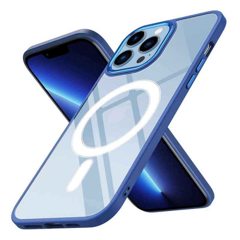 Apple iPhone 13 Pro Kılıf Wireless Şarj Özellikli Zore Krom M-safe Silikon Kapak
