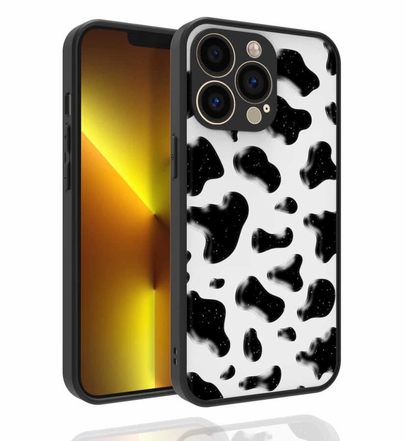 Apple iPhone 13 Pro Max Kılıf Desenli Kamera Korumalı Parlak Zore Nora Kapak