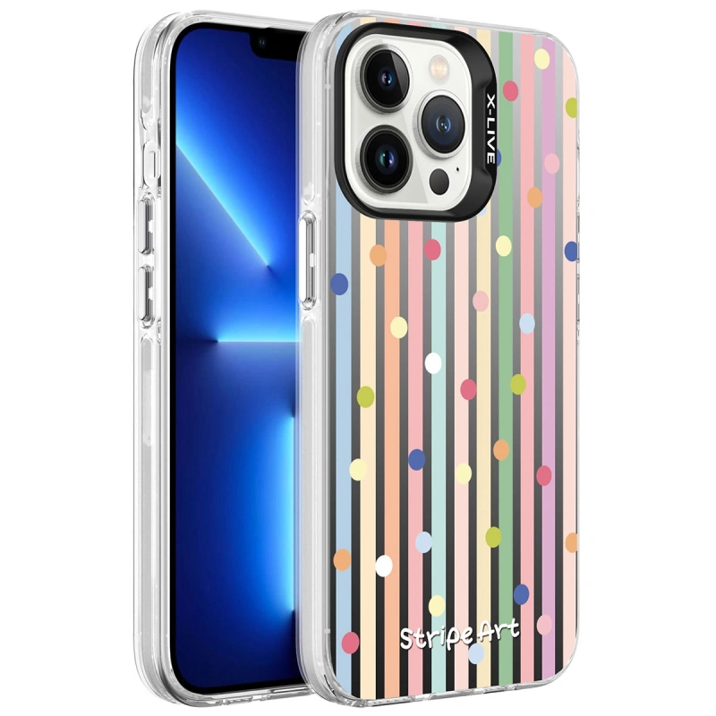 Apple iPhone 13 Pro Max Kılıf Desenli Zore Silver Sert Kapak