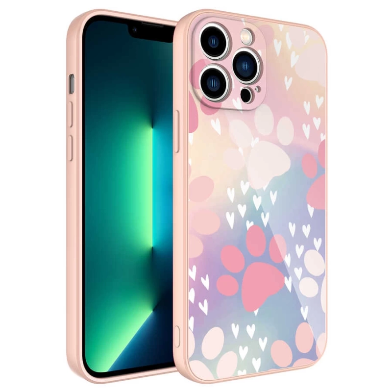 Apple iPhone 13 Pro Max Kılıf Kamera Korumalı Desenli Sert Silikon Zore Epoksi Kapak