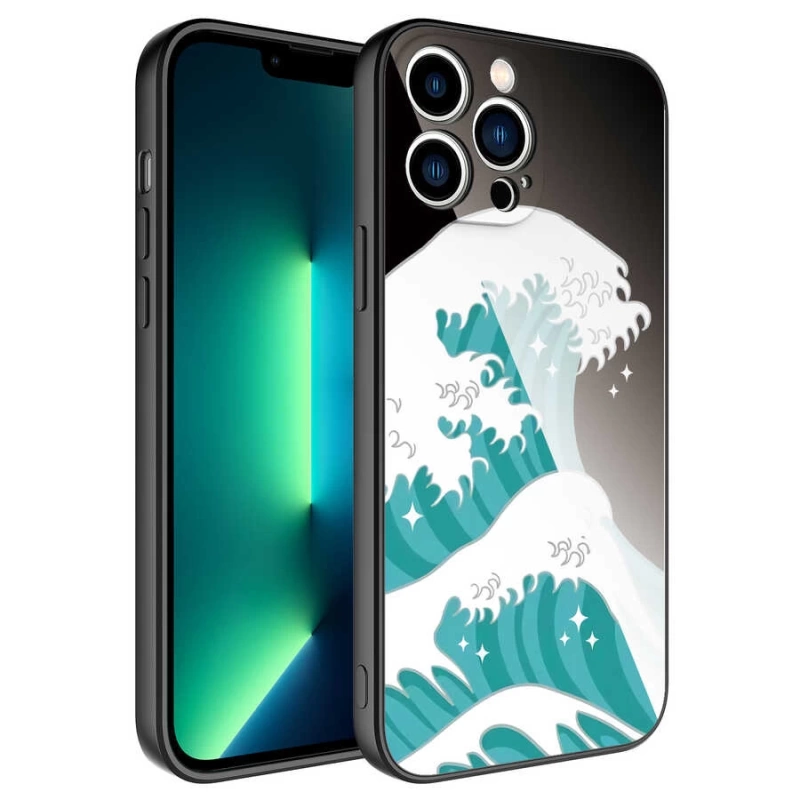 Apple iPhone 13 Pro Max Kılıf Kamera Korumalı Desenli Sert Silikon Zore Epoksi Kapak