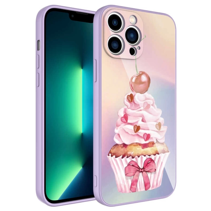 Apple iPhone 13 Pro Max Kılıf Kamera Korumalı Desenli Sert Silikon Zore Epoksi Kapak