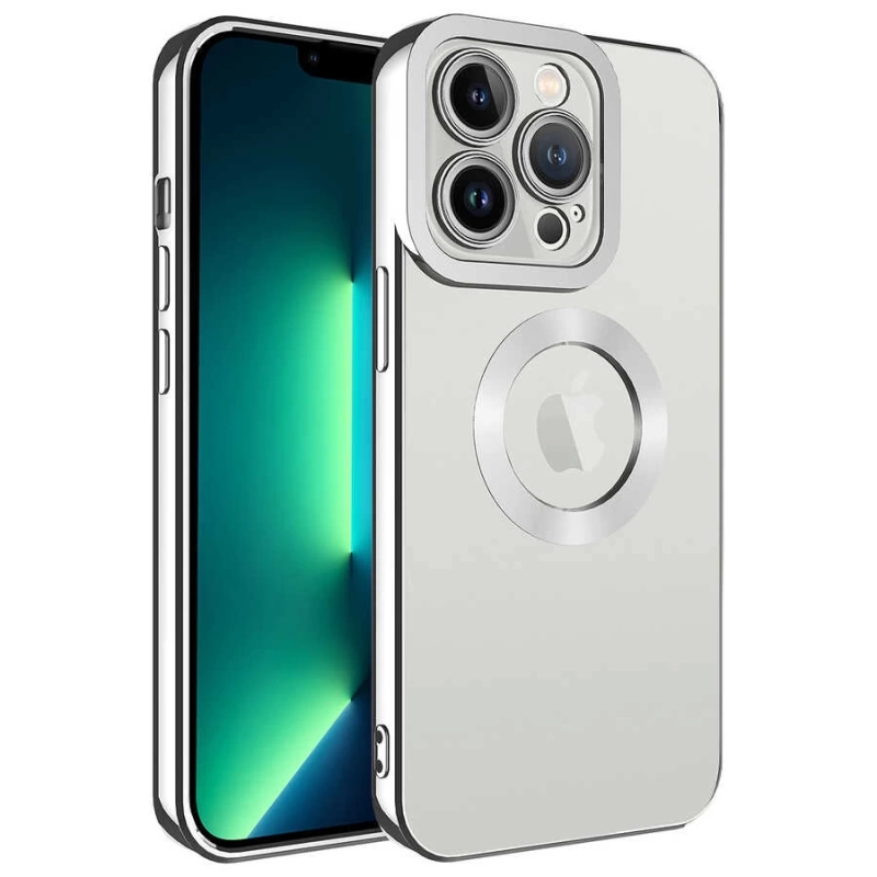 Apple iPhone 13 Pro Max Kılıf Kamera Korumalı Logo Gösteren Zore Omega Kapak