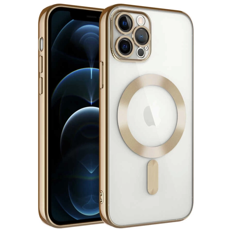 Apple iPhone 13 Pro Max Kılıf Kamera Korumalı M-safe Wireless Şarj Özellikli Zore Demre Kapak
