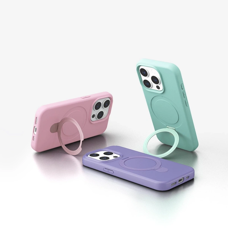 Apple iPhone 13 Pro Max Kılıf M-safe Şarj Özellikli Standlı Zore Samara Kapak