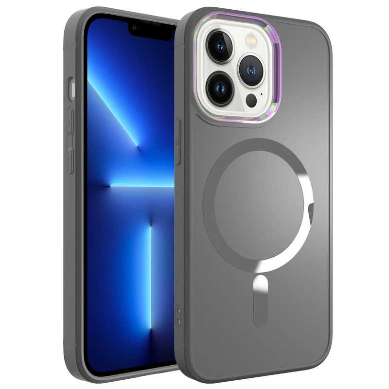 Apple iPhone 13 Pro Max Kılıf M-safe Wireless Şarj Özellikli Zore Stil Kapak