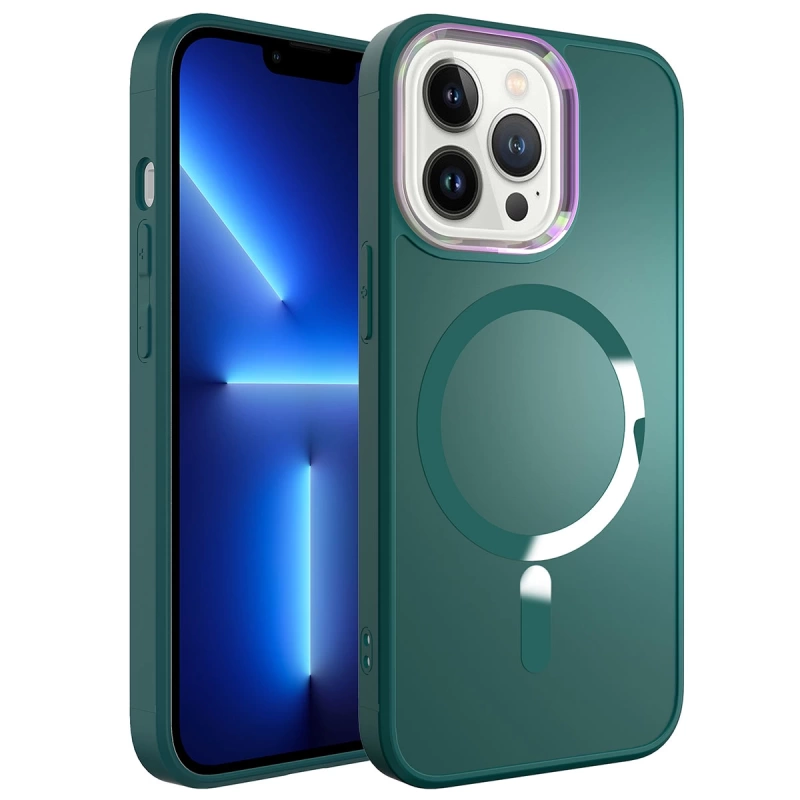 Apple iPhone 13 Pro Max Kılıf M-safe Wireless Şarj Özellikli Zore Stil Kapak