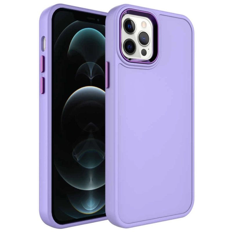Apple iPhone 13 Pro Max Kılıf Metal Çerçeve ve Buton Tasarımlı Sert Zore Botox Kapak