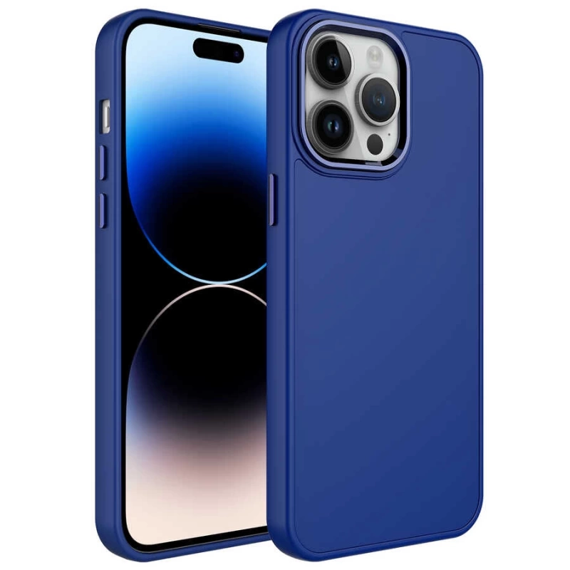 Apple iPhone 13 Pro Max Kılıf Metal Çerçeve ve Buton Tasarımlı Silikon Zore Luna Kapak