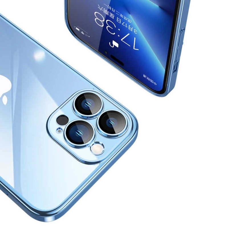 Apple iPhone 13 Pro Max Kılıf Sert PC Renkli Çerçeveli Zore Riksos Kapak