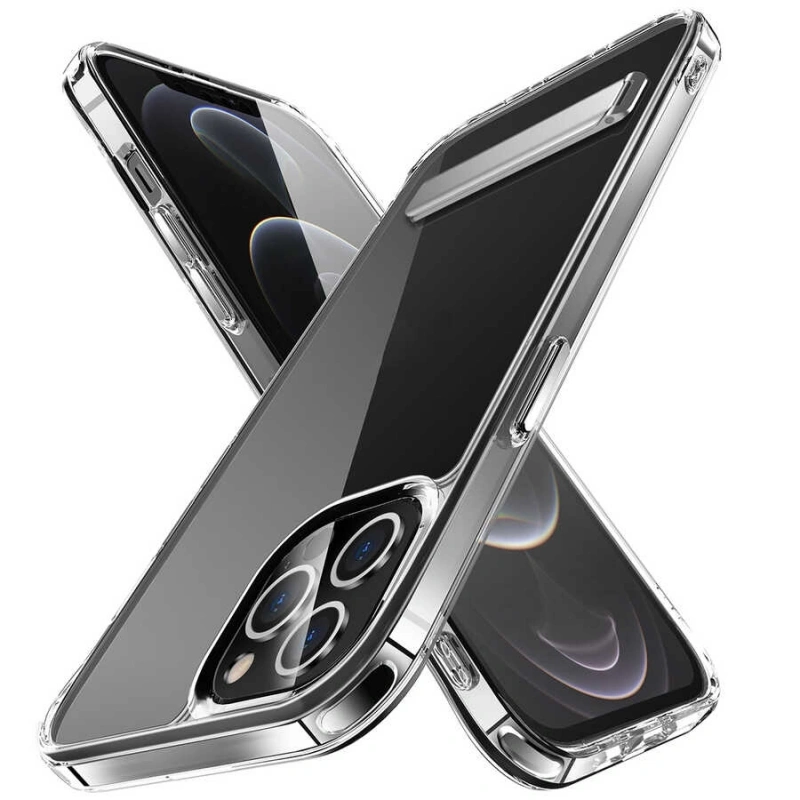 Apple iPhone 13 Pro Max Kılıf Standlı Şeffaf Silikon Zore L-Stand Kapak