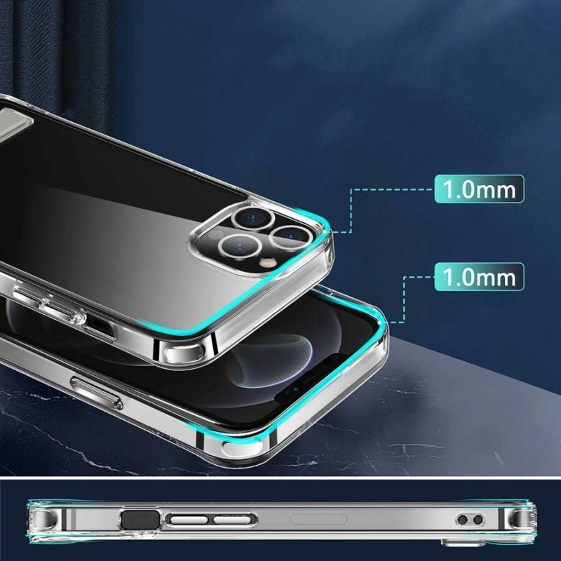 Apple iPhone 13 Pro Max Kılıf Standlı Şeffaf Silikon Zore L-Stand Kapak