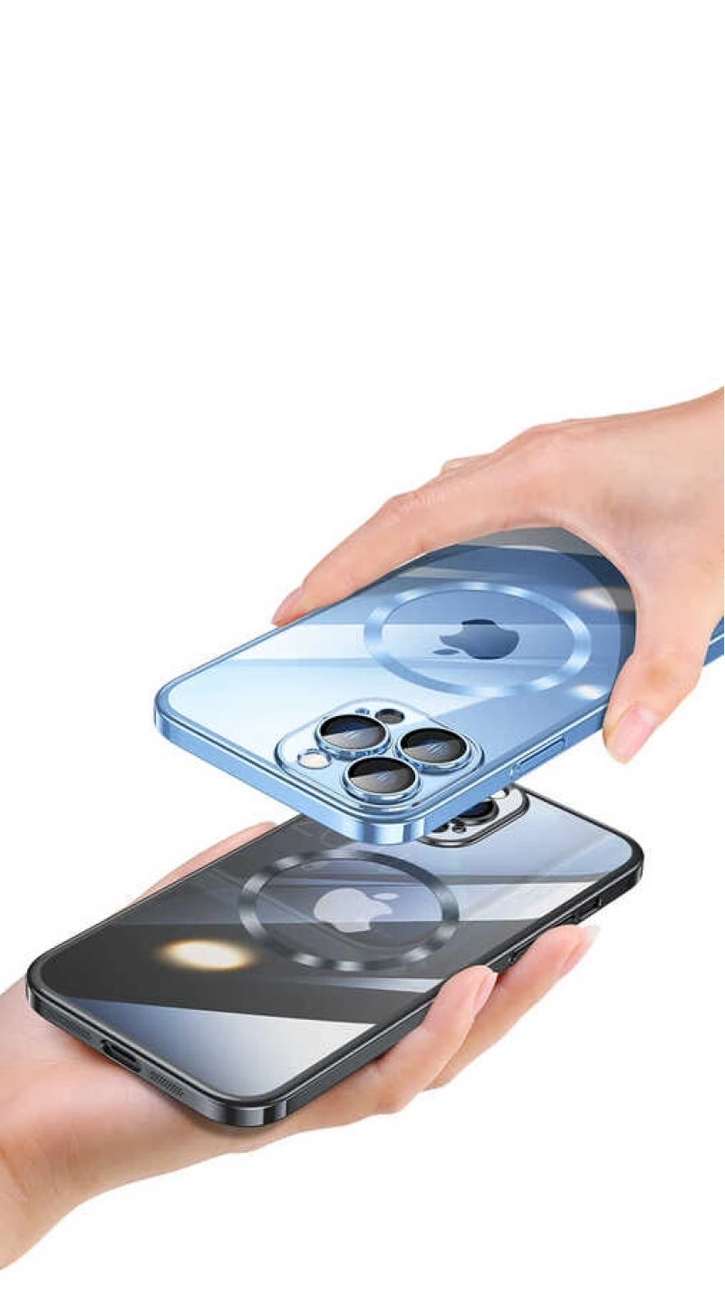 Apple iPhone 13 Pro Max Kılıf Wireless Şarj Özellikli Sert PC Zore Riksos M-safe Kapak