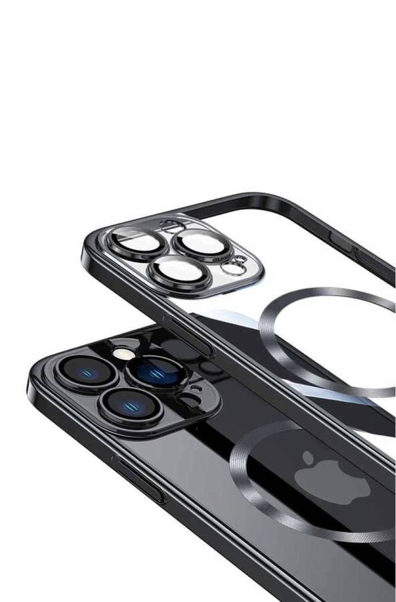 Apple iPhone 13 Pro Max Kılıf Wireless Şarj Özellikli Sert PC Zore Riksos M-safe Kapak
