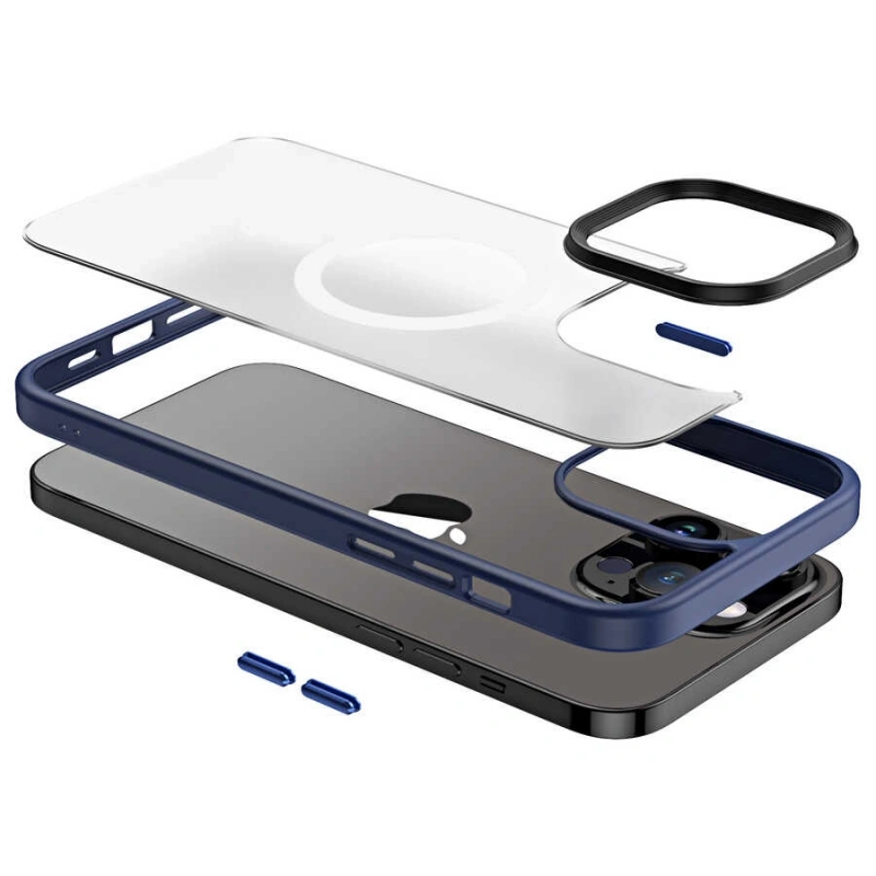 Apple iPhone 13 Pro Max Kılıf Wireless Şarj Özellikli Zore Hibrit M-safe Kapak