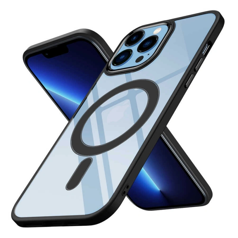 Apple iPhone 13 Pro Max Kılıf Wireless Şarj Özellikli Zore Krom M-safe Silikon Kapak