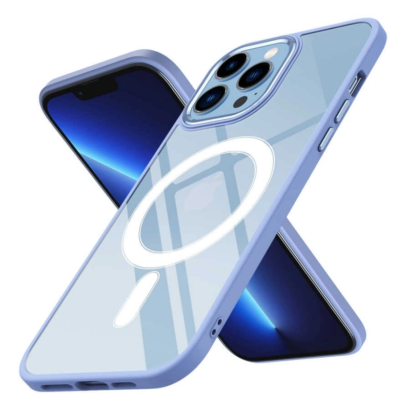 Apple iPhone 13 Pro Max Kılıf Wireless Şarj Özellikli Zore Krom M-safe Silikon Kapak