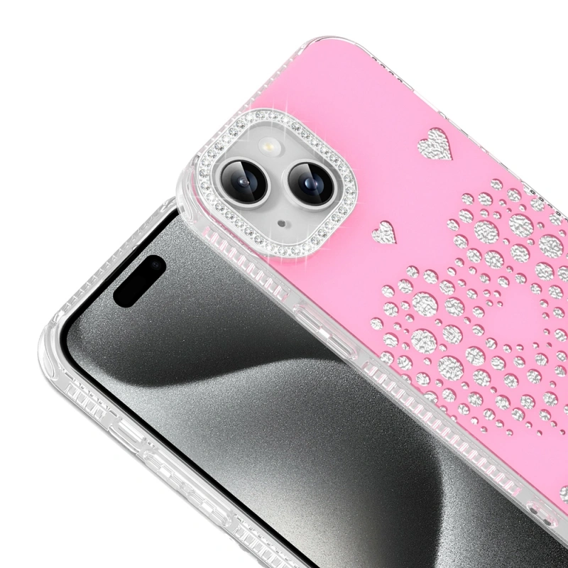 Apple iPhone 14 Kılıf Damla Taşlı Zore Rivas Sert PC Kapak