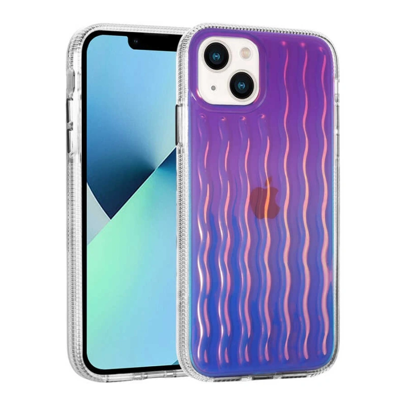 Apple iPhone 14 Kılıf Kabartmalı Dalga Tasarımlı Silikon Zore İsmira Kapak