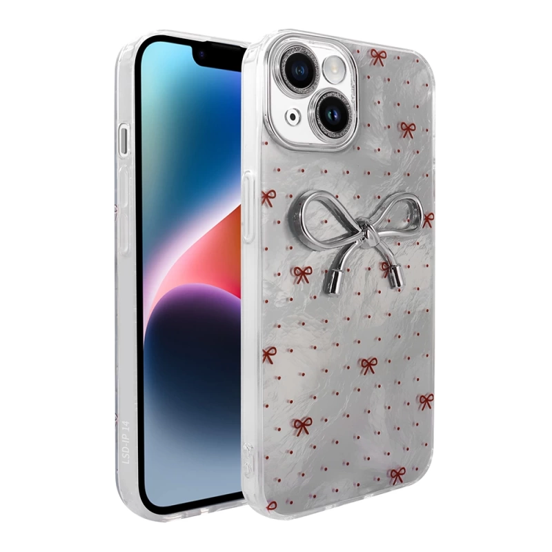 Apple iPhone 14 Kılıf Kamera Korumalı Figürlü Zore Ponti Silikon Kapak