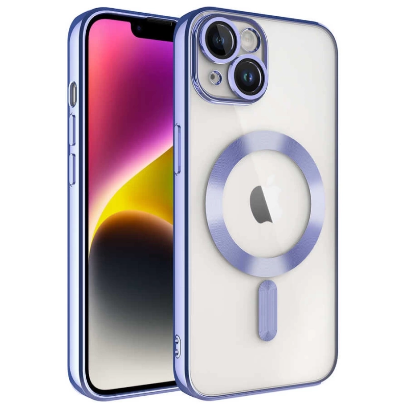 Apple iPhone 14 Kılıf Kamera Korumalı M-safe Wireless Şarj Özellikli Zore Demre Kapak
