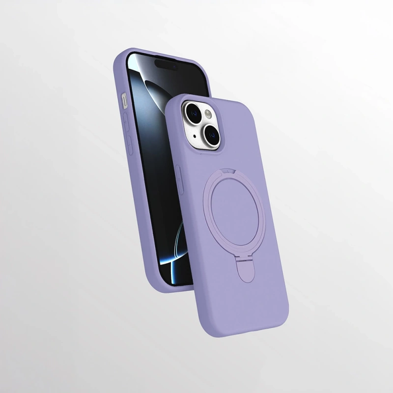 Apple iPhone 14 Kılıf M-safe Şarj Özellikli Standlı Zore Samara Kapak