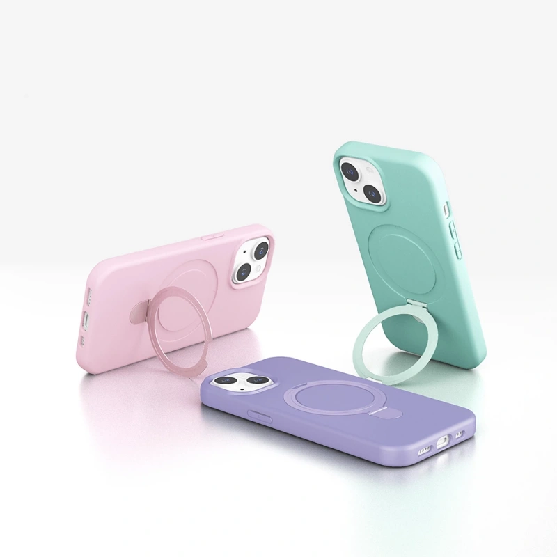 Apple iPhone 14 Kılıf M-safe Şarj Özellikli Standlı Zore Samara Kapak