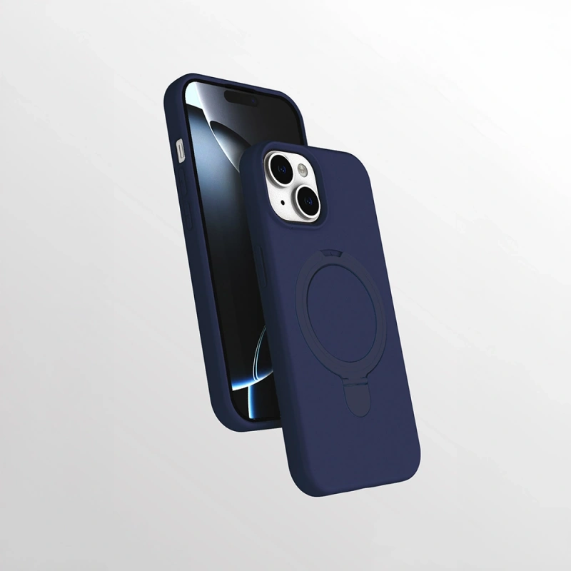 Apple iPhone 14 Kılıf M-safe Şarj Özellikli Standlı Zore Samara Kapak