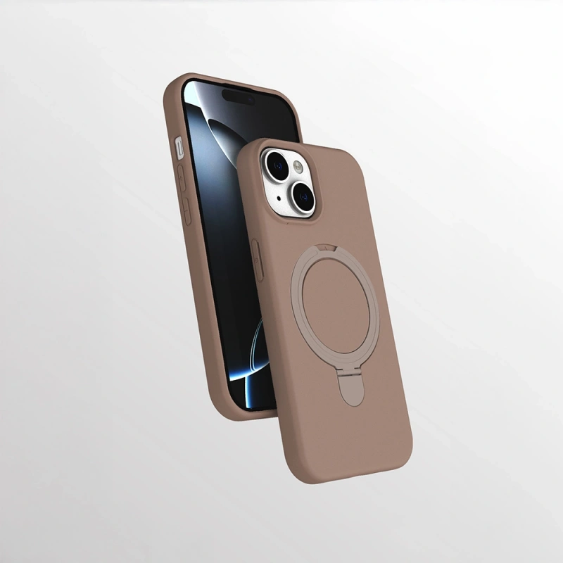 Apple iPhone 14 Kılıf M-safe Şarj Özellikli Standlı Zore Samara Kapak