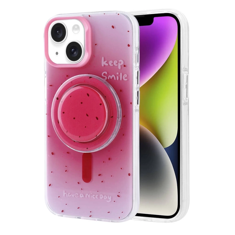 Apple iPhone 14 Kılıf M-safe Şarj Özellikli Tak-Çıkar Pop Soketli Zore Tiktok Kapak