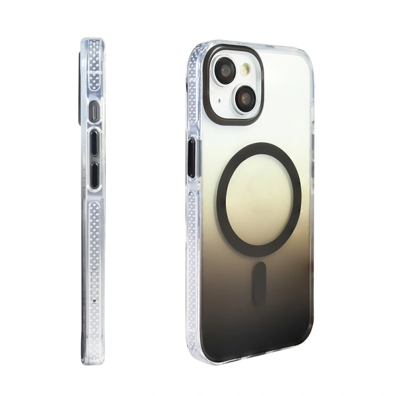 Apple iPhone 14 Kılıf M-safe Şarj Özellikli Transparan Renk Geçişli Zore Toros Kapak