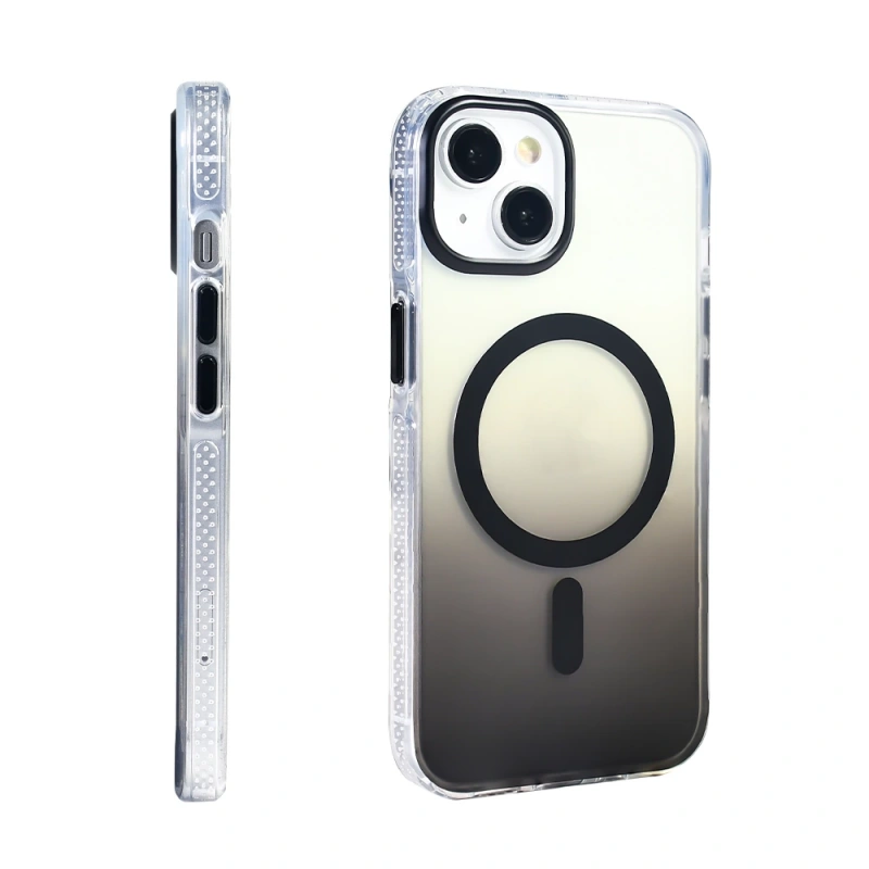 Apple iPhone 14 Kılıf M-safe Şarj Özellikli Transparan Renk Geçişli Zore Toros Kapak