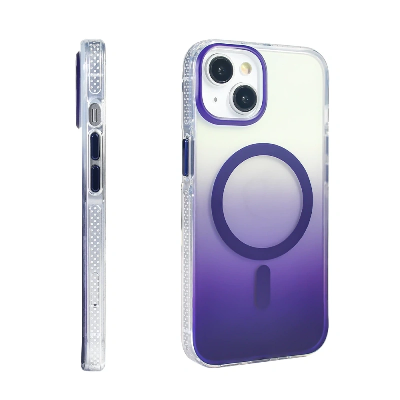 Apple iPhone 14 Kılıf M-safe Şarj Özellikli Transparan Renk Geçişli Zore Toros Kapak